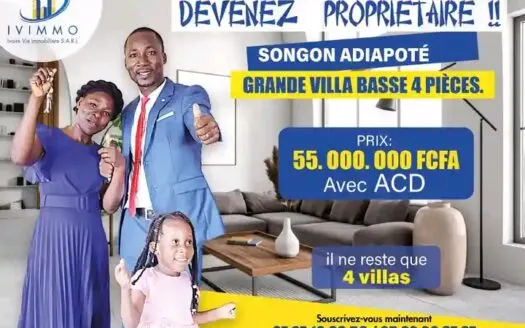 Villa basse 4 pièces individuelle — Songon Adiapoté