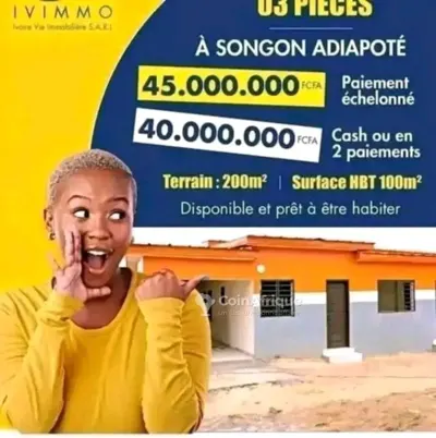 Villa basse 3-4 pièces — Songon Adiapoté
